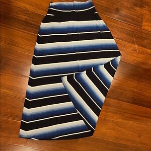 Merona Asymmetrical Skirt with Blue and White Stripes